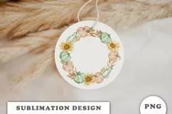 Watercolor Autumn Pumpkins wreath png Product Image 2