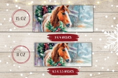 Watercolor Christmas Horse Mug, Winter Animals Mug Design Product Image 2