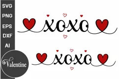 Xoxo Valentine SVG Design | Valentine's Day SVG PNG Product Image 1