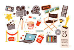 Movie Party Bundle | Clipart, Invitations &amp; Planner Product Image 2