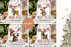 Cartoon Christmas Deer Santa Sack, Kids Santa Sack Designs Product Image 2