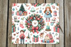 Christmas pattern | 8 retro Xmas Sublimation Tumbler Designs Product Image 2