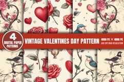 Vintage Valentines Day Pattern Paper PNG Product Image 1