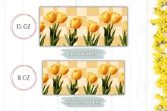 Yellow Tulips Mug Wrap Design, Yellow Flowers Mug Template Product Image 2