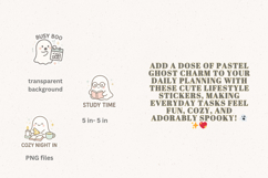Pastel Ghost Planner Stickers | Kawaii Lifestyle PNG Set Product Image 2
