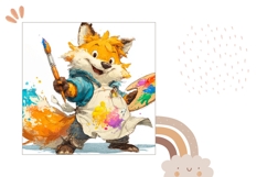 Cartoon Fox Pillow Sublimation, Art Pillow Design Product Image 2