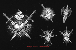 10 Bundle Dark Art Dagger Heart Stab Bleeding Wings Horror Product Image 3