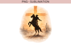 Christian Cowboy PNG Sublimation | Western Faith Cross Product Image 2