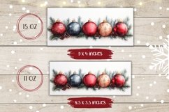 Red Christmas Baubles Mug Design, Winter Mug Wrap Design Product Image 2