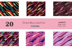 20 Seamless Abstract Striped Wavy Liquid Lines Digital paper Product Image 2