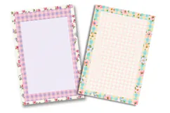 Pastel Floral Gingham Junk Journal Pages Product Image 2