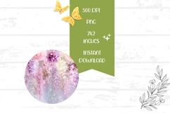 Wisteria Earrings Template, Pink Flowers Round Earrings PNG Product Image 2