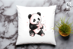 Cute Panda Watercolor Clipart Sublimation PNG Product Image 3