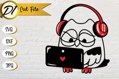Funny owl svg | Owl gamer svg | Owl illustration Product Image 1