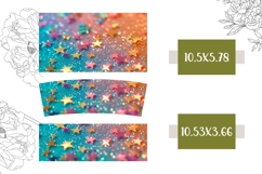 Stars Glitter Tumbler Design, Turquoise 40 Oz Tumbler Wrap Product Image 2