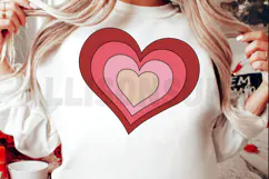 Heart With Layered Design In Shades Of Pink And Red Product Image 2