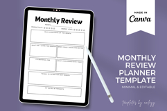 Monthly Review Planner Template Editable Canva Reflection Product Image 2