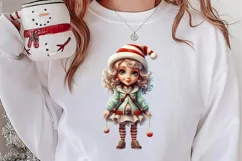 Christmas Little Girl Clipart Sublimation, Christmas PNG Product Image 2