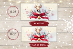 Cartoon Christmas Deer Mug Design, Christmas Mug Wrap Product Image 2