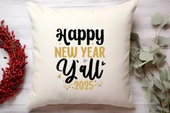 Happy new year y'all 2025 SVG, Happy New Year SVG Product Image 2
