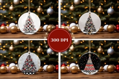 Abstract Christmas Tree Round Ornaments, Winter Gift Tags Product Image 2