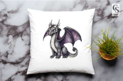 Cute Fantasy Dragon Illustration Clipart Sublimation PNG Product Image 2