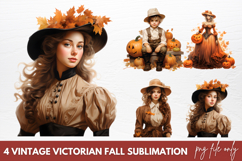 Vintage Victorian Fall Sublimation Clipart Product Image 1