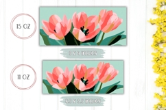 Pink Tulips Mug Wrap, Pink Flowers Mug PNG, Floral Mug Product Image 2