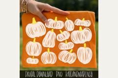 Boho Fall PNG | Boho White Pumpkins PNG | Retro Fall PNG Product Image 1