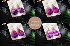 Purple Teardrop Earrings Design, Abstract Earring PNG Product Image 2