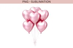 Valentine balloons png design for T-shirts Product Image 2