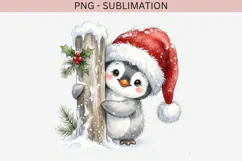 Christmas peeking character png design for T-shirts Product Image 2