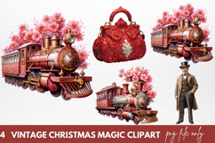 Vintage Christmas Magic Clipart Sublimation Product Image 1