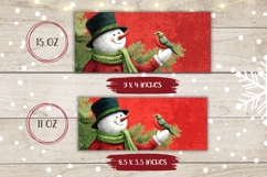 Cartoon Christmas Snowman Mug Design, Christmas Mug Wrap Product Image 2