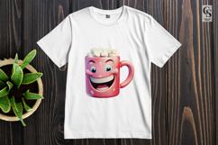 Cute Pink Mug With Marshmallow Clipart Sublimation PNG Product Image 2