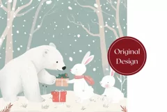 Christmas Forest Tumbler Wrap, Winter Bear Tumbler Design Product Image 2