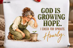 Hope Keeps Growing Here Shirt PNG, Christian Tree Stump Cros Product Image 2
