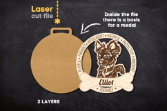 Dog Medal Chihuahua SVG laser cut files for Glowforge Product Image 2