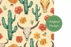 Western Skull Tumbler Wrap Design, Desert Tumbler Template Product Image 2