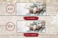Watercolor Christmas Mug Wrap, Christmas Pine Cones Mug PNG Product Image 2