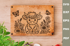 Baby Cow Design, Cutting board SVG, Laser cut SVG Product Image 1
