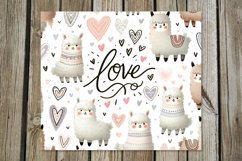 Valentine alpaca | scandi Skinny tumbler sublimation design Product Image 2
