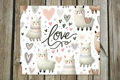 Valentine alpaca | scandi Skinny tumbler sublimation design Product Image 2