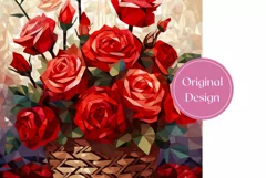 Red Roses Tumbler Sublimation, Valentines Day Tumbler Wrap Product Image 2