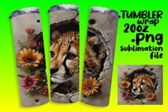 Cute Animals in 3D Wall Wrap: Spring Flower Tumbler Product Image 1
