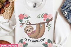 Let&#039;s Hang Out PNG, Sloth Sublimation PNG Product Image 3