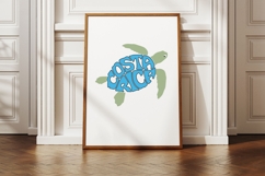 Costa Rica Word Art in a sea turtle shape SVG Cut File Product Image 2