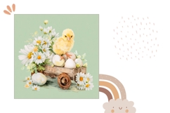 Easter Eggs Pillow Case, Easter Chick Pillow Design Product Image 2