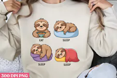 EAT SLEEP SLEEP PNG, Lazy Sublimation PNG Product Image 1