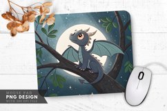 Moonlit Dragon in a Tree Mouse Pad PNG Design Product Image 1